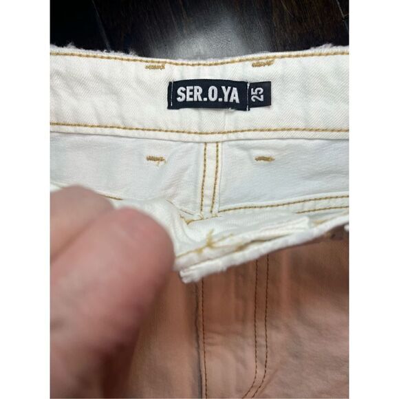 New SER.O.YA Alli Distressed Skirt in Arizona White - Picture 10 of 13